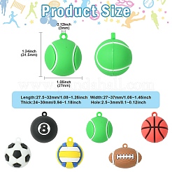 12 шт. 6 стиля непрозрачных пластиковых подвесок из ПВХ&nbsp;KY-CJ0002-15