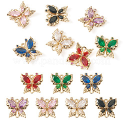 7 шт. 7-х цветные латунные стеклянные соединительные подвески&nbsp;KK-TA0001-93