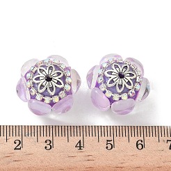 Акриловые бусины-рондели со стразами&nbsp;CLAY-NH0003-02AS-03