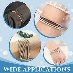 40шт 2 цвета углеродистой стали круглые змейки цепи набор растягивающихся браслетов для женщин BJEW-BC0001-09