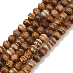 Натуральный тибетский стиль dzi бисер пряди&nbsp;G-P229-A-07J-6mm