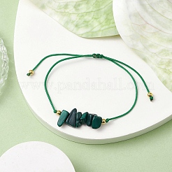 Браслеты из плетеных бусин из натурального малахита&nbsp;BJEW-JB11155-04