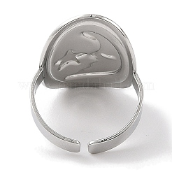 Кольца-манжеты овальные и лунные из нержавеющей стали 304 с эмалью для женщин&nbsp;RJEW-F166-29P-01