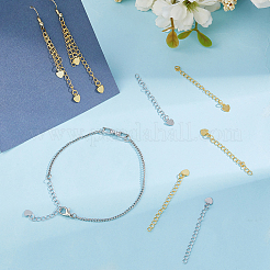 40 шт. 2-цветная латунная цепочка-удлинитель для стойки&nbsp;KK-DC0004-27