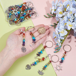 24 шт. 8 стиля подвески из натуральных драгоценных камней с кристаллами украшения&nbsp;HJEW-NB00196