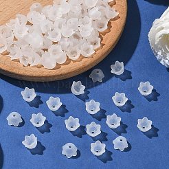 Коренастый прозрачный прозрачный матовый цветок тюльпана акриловые бусинки&nbsp;X-PL543-1