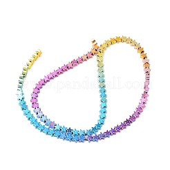 Нити синтетических немагнитных гематитовых бусин с градиентным цветным гальванопокрытием&nbsp;G-A263-F01-04