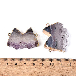 Подвески-звенья/соединители из натурального агата друзы в форме буквы М&nbsp;G-T144-65