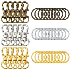 Самодельные поворотные карабины-лобстеры и железные разъемные кольца для ключей наборы для поиска ключей&nbsp;DIY-YW0010-44AB