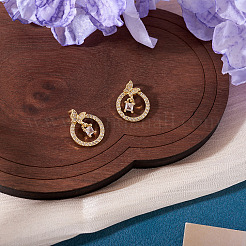 2шт латунные подвески с микропаве и кубическим цирконием&nbsp;KK-TA0002-95