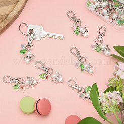 16 шт. 8 стиля подвеска в виде цветка-ангела из АБС-пластика с имитацией жемчуга и акрила&nbsp;HJEW-FH00118