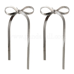 Не тускнеющие серьги-гвоздики с бантом из нержавеющей стали 304 для женщин&nbsp;EJEW-D104-04P