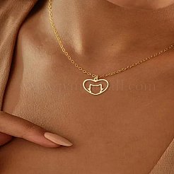 8 шт. 2 цвета 201 нержавеющая сталь филигранные подвески в виде котенка&nbsp;STAS-LP0004-64