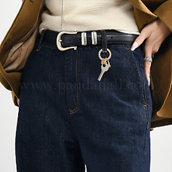 6 комплект 2-х цветных колец-пружинниц со стразами из сплава&nbsp;KEYC-HS0001-05