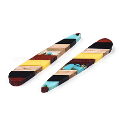 Большие подвески из прозрачной смолы и орехового дерева&nbsp;RESI-E050-01B-E