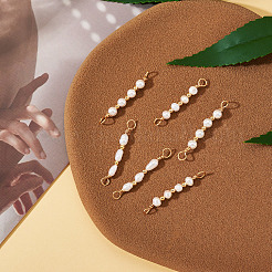 6 шт. 3 стиля подвески-соединители из натурального культивированного пресноводного жемчуга&nbsp;PALLOY-TA00269