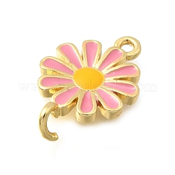 Подвески-соединители в виде цветков из латуни с эмалью&nbsp;KK-C121-04G-02