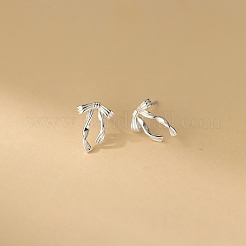 925 стерлингового серебра серьги стержня&nbsp;EJEW-Q030-06S