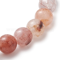 Натуральные многоцветные эластичные браслеты из бусин рутилового кварца для женщин.&nbsp;BJEW-JB13466