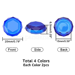 8 шт. 4-цветный акриловый ромбовидный колпачок для большого пальца&nbsp;AJEW-WR0001-33