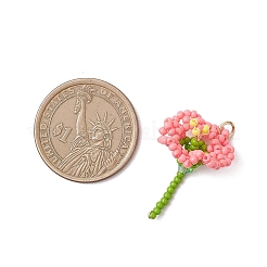 Подвески-цветы из стеклянных бусинок&nbsp;PALLOY-MZ01171-03