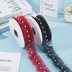 Кружевная отделка из полиэстера с цветочной вышивкой&nbsp;OCOR-WH20006-84A