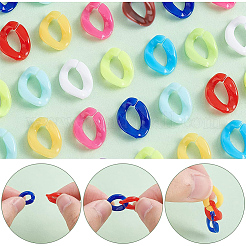 1000шт 10 цвета непрозрачные акриловые соединительные кольца&nbsp;OACR-PH0001-91