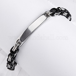 201 идентификационный браслет из нержавеющей стали&nbsp;BJEW-F331-08BP