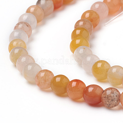 Нити натуральных золотых шелковых нефритовых бусин&nbsp;G-L555-05-4mm