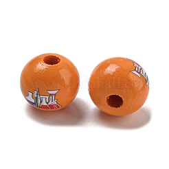 Набивные деревянные европейские бусины&nbsp;WOOD-L020-D18