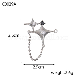 Подвески из нержавеющей стали 304 с кубическим цирконием&nbsp;STAS-OY003-98G