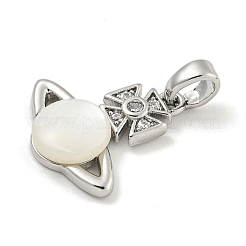 Латунь с прозрачными кубическими цирконами и подвесками в виде ракушек&nbsp;KK-Q820-20P