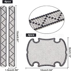Наклейки на дверную ручку автомобиля со стразами&nbsp;AJEW-WH0181-43