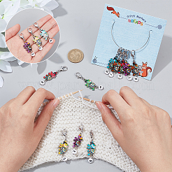 Слон из легированной эмали с подвеской с номером маркеры петель с замком&nbsp;HJEW-AB00007