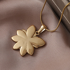 Женские кулоны с подвесками в виде белого цветка и зеленого листа из нержавеющей стали 304&nbsp;MJ2711