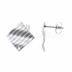 Левая и правая фурнитура для сережек-гвоздиков из нержавеющей стали марки 304&nbsp;STAS-S080-059P-NR