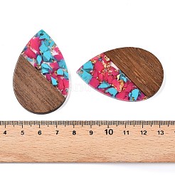 Большие подвески из прозрачной смолы и орехового дерева&nbsp;RESI-T058-05J