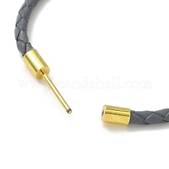 Изготовление браслета из плетеного круглого шнура из искусственной кожи толщиной 3 мм&nbsp;MAK-S075-01G