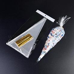 50шт треугольные пластиковые пакеты для конфет&nbsp;CON-PW0002-002A