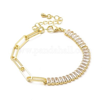 Теннисный браслет из кубического циркония BJEW-A132-17G-02-1