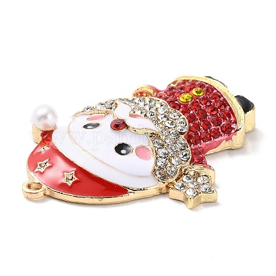 Рождественские подвески из цинкового сплава со стразами&nbsp;LS-PALLOY-K008-01D-KCG-1