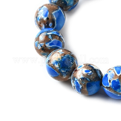 Нити окрашенных бусин из натурального магнезита&nbsp;G-L617-D01-8mm-02-1