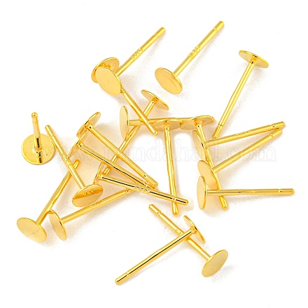 925 серебряная фурнитура для плоских серег-пусетов STER-K167-045C-G-1