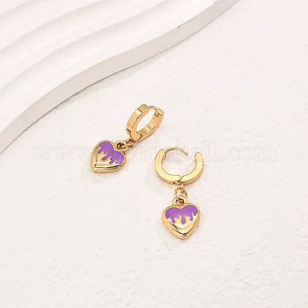 Элегантные серьги-кольца из нержавеющей стали в форме сердца JW3510-1-1