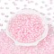 Inside Colours Transparent Glass Seed Beads, Rondelle, Pink, 6x4mm, Hole: 2mm, about 2000pcs/450g
