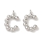 Brass Pendants, Cadmium Free & Nickel Free & Lead Free, Letter Charms, Platinum, 13x8x2mm, Hole: 1mm