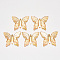 Transparent Acrylic Pendants, with Plated Bottom, Butterfly, Champagne Yellow, 34x39x5.5mm, Hole: 1.2mm