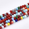 Glass Beads Strands, Faceted, Rondelle, Mixed Color, 3x2mm, Hole: 1mm, about 144~150pcs/strand, 35~37cm