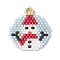 Beaded Snowman Charms, Loom Pattern Glass Seed Beads Pendants, Light Blue, 23.5x23.5x2mm, Hole: 3mm