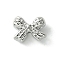 Alloy Beads, Bowknot, Platinum, 8.5x10.5x5mm, Hole: 1.6mm
